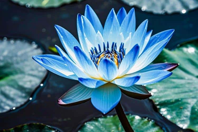 漂亮的藍(lán)色睡蓮